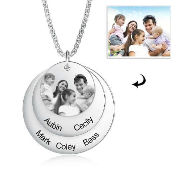 Family Photo With Name Necklace - Christmas Gifts For Grandma