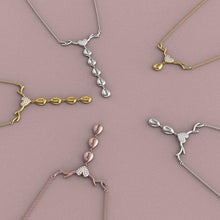 Load image into Gallery viewer, Grandma name necklace shown in gold, rose gold and silver color finishes side by side