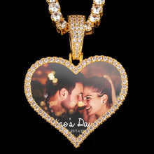 Load image into Gallery viewer, Custom Heart Pendant Necklace With Picture Inside
