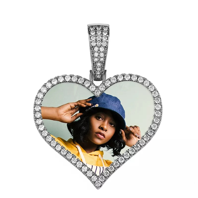 Custom Heart Pendant Necklace With Picture Inside