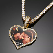 Load image into Gallery viewer, Custom Heart Pendant Necklace With Picture Inside