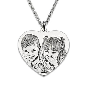 Heart Shaped Memorial Necklace With Picture