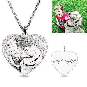 Heart Shaped Memorial Necklace With Picture