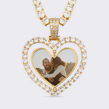 Load image into Gallery viewer, Custom Made Photo Heart Rotating Double-sided picture Pendant Necklace