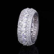 Load image into Gallery viewer, Hip Hop Ring- 5 Row CZ Men&#39;s Ring