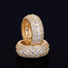 Load image into Gallery viewer, Hip Hop Ring- 5 Row CZ Men&#39;s Ring