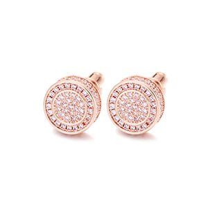 Iced Out Round Cut Stud Hip Hop Earring