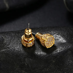 Iced Out Round Cut Stud Hip Hop Earring