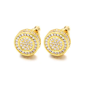 Iced Out Round Cut Stud Hip Hop Earring
