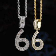 Load image into Gallery viewer, Iced Out Chain With Initial Number Pendant Necklace
