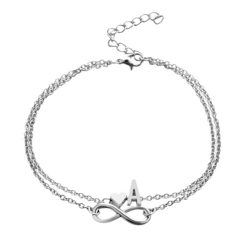 Infinity Ankles Bracelets for Woman silver