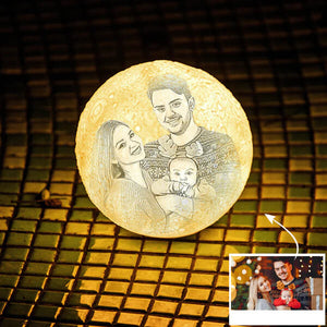 Moon Night Light with Picture And Text - Anniversary Gifts