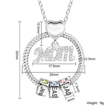 Load image into Gallery viewer, Mothers birthstone necklace size chart — 32mm x 25mm pendant