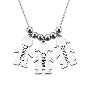 Necklace Engraved With Children's Names For Mom