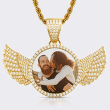 Load image into Gallery viewer, Custom 3D Photo Pendant Necklace With Angels Wings