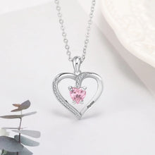 Load image into Gallery viewer, Personalize Heart Pendant Birthstone Necklace