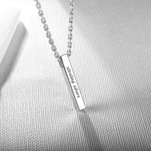 Load image into Gallery viewer, Personalized 3D Bar Necklace - Four Sides Engraved Pendant Necklace