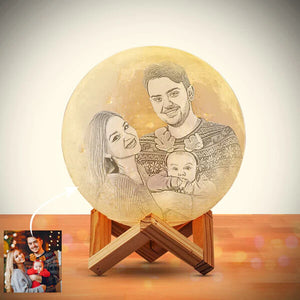 Personalized 3d moon lamp Photo Engraving Custom Text Best Gifts