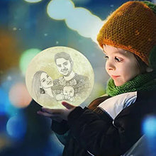 Load image into Gallery viewer, Personalized 3d moon lamp Photo Engraving Custom Text Best Gifts
