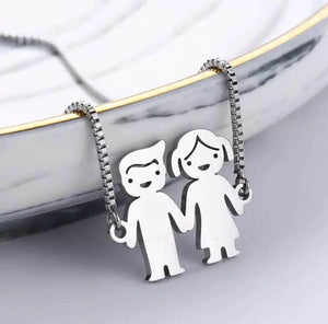 Personalized Bangle Bracelet With Kids Charms For MOM