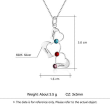 Load image into Gallery viewer, Personalized Birthstones Heart-Shaped Name necklace