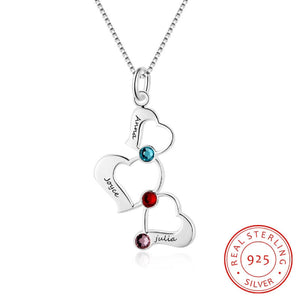 Personalized Birthstones Heart-Shaped Name necklace