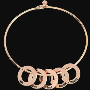 Personalized Bracelet With Kids Names For Mother With Rose Gold Color