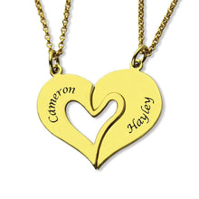 Load image into Gallery viewer, Personalized Breakable Heart Name Necklace for Couples