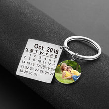 Load image into Gallery viewer, Personalized Calendar Keychain With Photo And Special Date