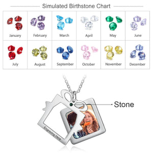 Personalized Calendar Necklace Photo Engraved Memory Pendant Necklace