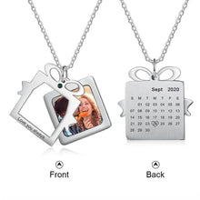 Load image into Gallery viewer, Personalized Calendar Necklace Photo Engraved Memory Pendant Necklace