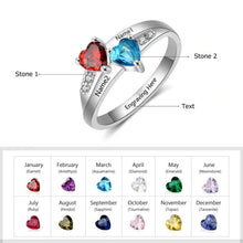 Load image into Gallery viewer, Personalized Engraved Birthstone Ring For Women