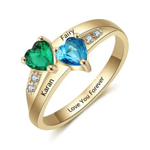 Load image into Gallery viewer, Personalized Engraved Birthstone Ring For Women