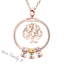 Load image into Gallery viewer, Personalized Family Tree Name Necklace With Birthstone For Mom