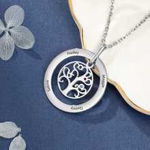 Load image into Gallery viewer, Personalized Family Tree Name Necklaces with 4 Birthstones