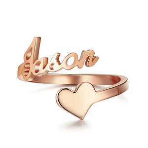 Personalized Heart Name Ring