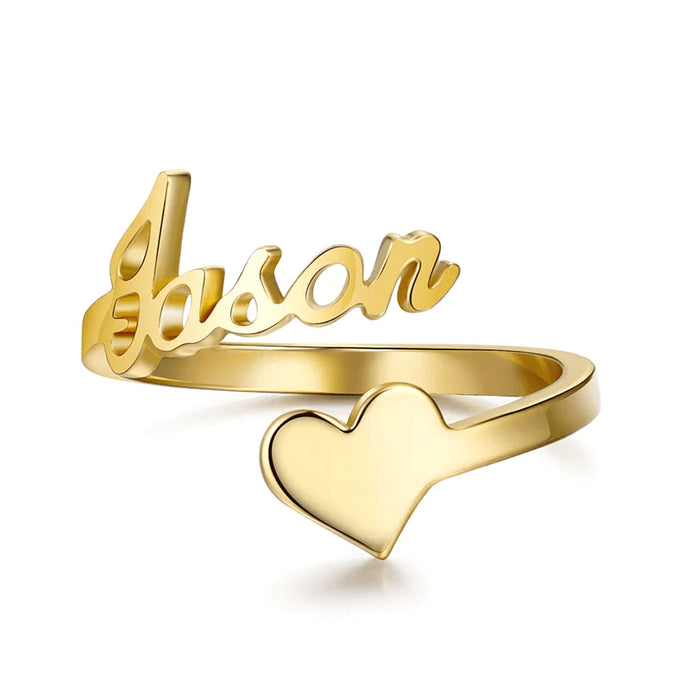 Personalized Heart Name Ring