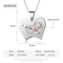 Load image into Gallery viewer, Personalized Heart Shaped Stainless Steel Engravings For Mom Necklace