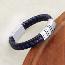 Load image into Gallery viewer, Personalized Leather bracelet For men With Name Beads