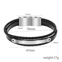 Load image into Gallery viewer, Personalized Leather bracelet For men With Name