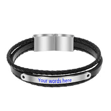 Load image into Gallery viewer, Personalized Leather bracelet For men With Name