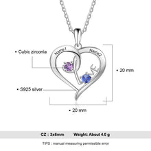 Load image into Gallery viewer, Personalized Love Name necklace with Two Birthstones
