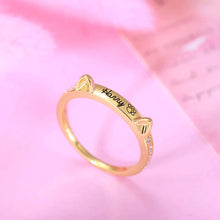 Load image into Gallery viewer, Personalized Name Cat Ring With Ears