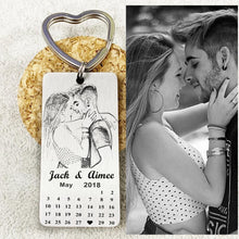Load image into Gallery viewer, Personalized  Photo Calendar Keychain Anniversary Gifts