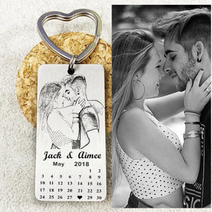 Personalized  Photo Calendar Keychain Anniversary Gifts