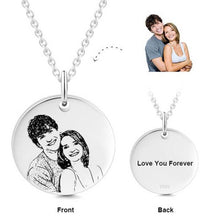 Load image into Gallery viewer, Personalized Photo Engraved Necklace Silver Sterling / Stainless Steel