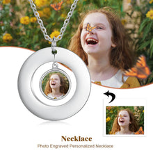 Load image into Gallery viewer, Personalized Photo Necklace Cute Round Circle Memorial Pendant Necklaces