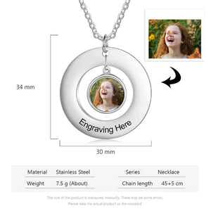Personalized Photo Necklace Cute Round Circle Memorial Pendant Necklaces