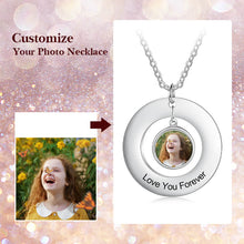 Load image into Gallery viewer, Personalized Photo Necklace Cute Round Circle Memorial Pendant Necklaces