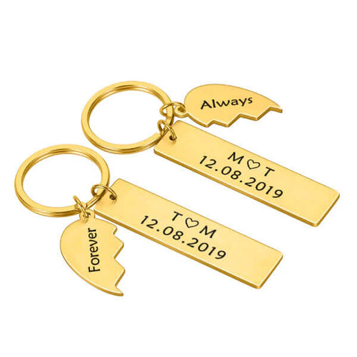 Personalized Split Heart Keychains - Best Christmas Gifts For Couples